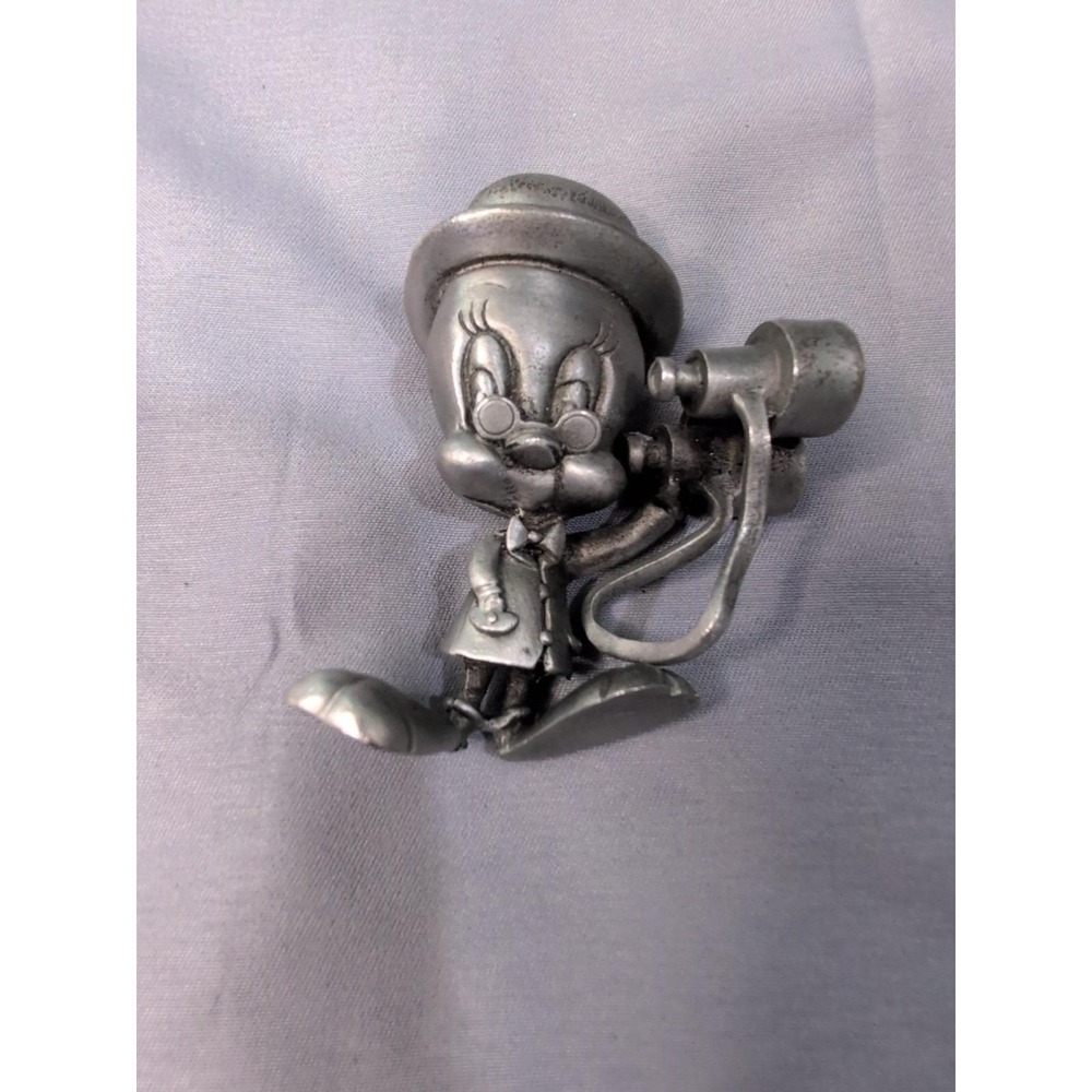 Vintage 1992 WB Tweety Bird Looking Through Binoculars Pewter Figurine